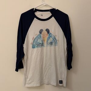 Disney Beaches and Cream White and Blue Raglan Graphic Tee